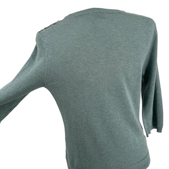 Wrap Designed in London Sequined Sweater Silk Cotton 8 Womens - Picture 7 of 9